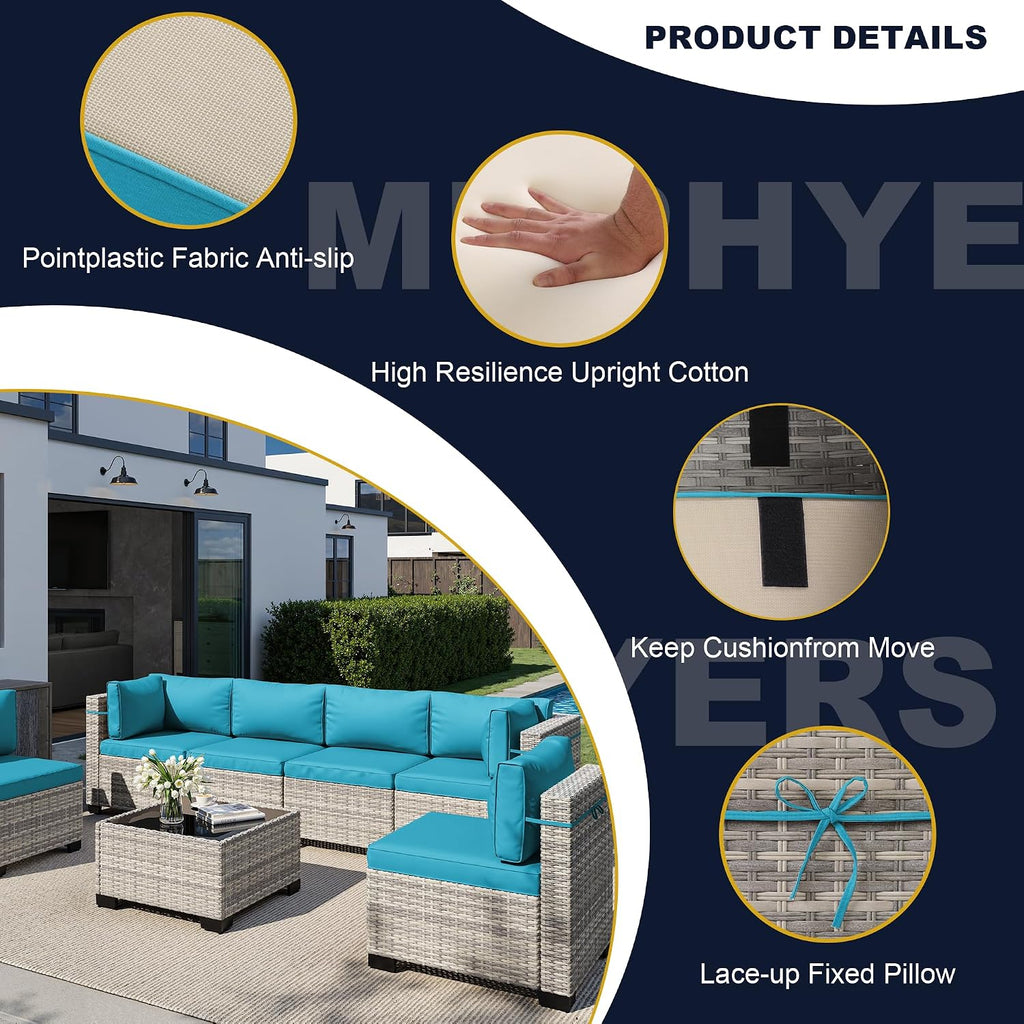 Outdoor Patio Furniture Set PE Wicker Rattan Outdoor Sectional Sofa