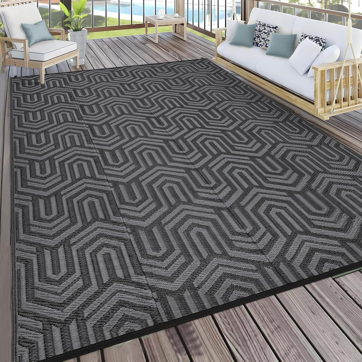 Outdoor Rug 9X18 Ft Extra Large Waterproof Reversible Patio Mat