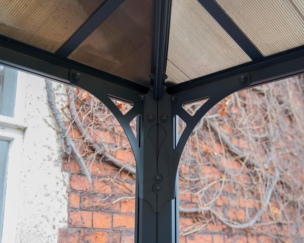 - Canopia Martinique 3600 10' X 12' X 9’ Metal Gazebo, Gray/Bronze