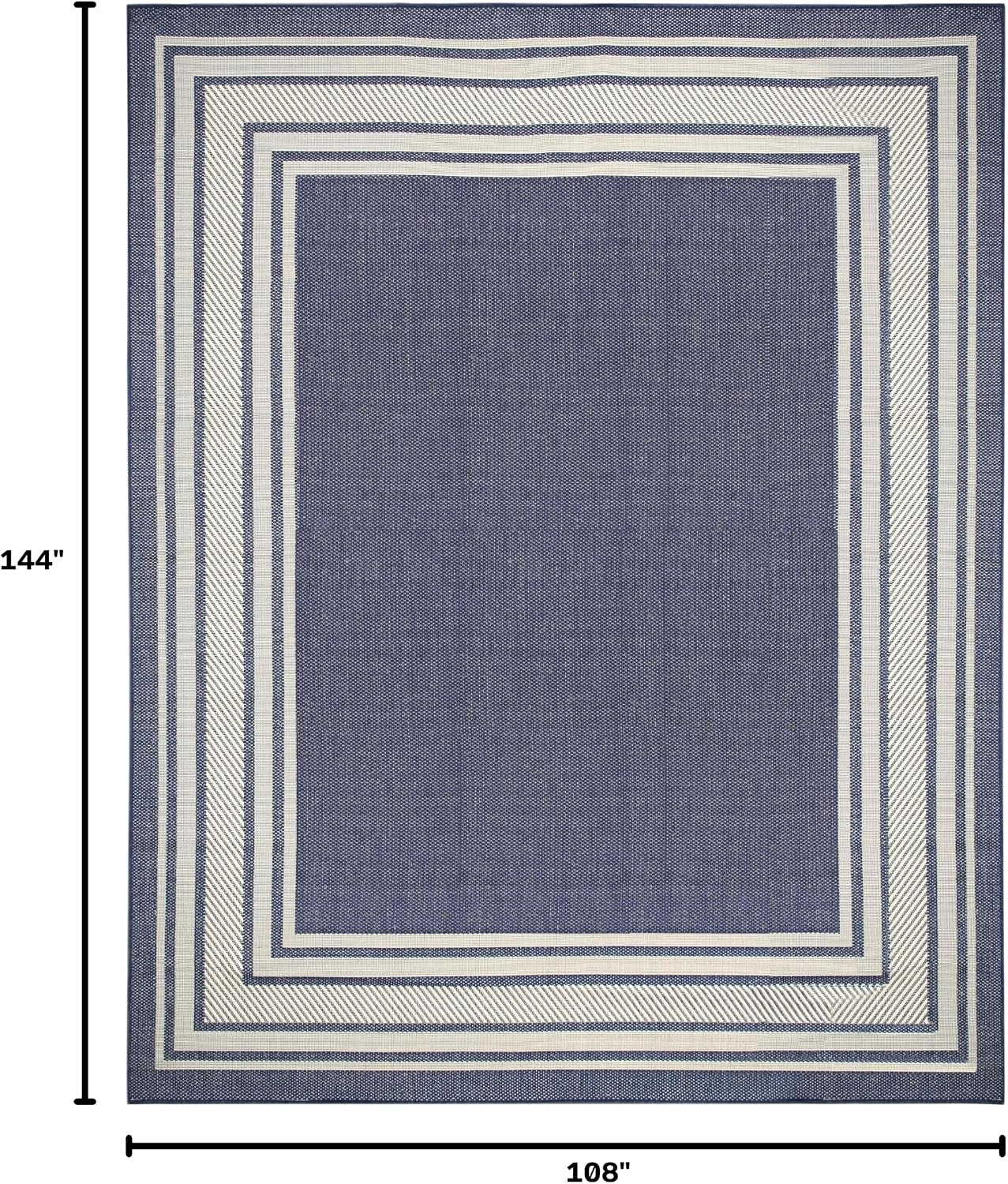 Home Horizon Indoor/Outdoor Navy 9' X 12' Area Rug - Easy Clean, Non Shedding, Bed Room, Living Room, Dining Room, Kitchen (9' X 12')