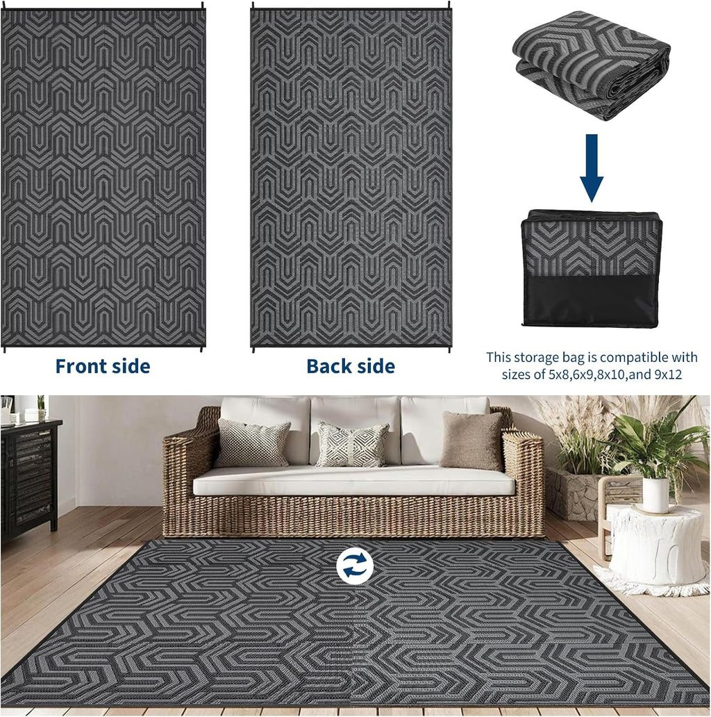 Outdoor Rug 9X18 Ft Extra Large Waterproof Reversible Patio Mat