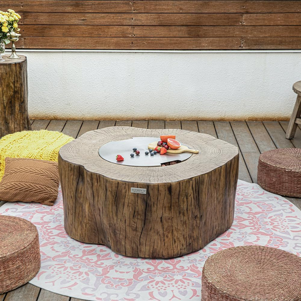 Manchester Outdoor Firepit Table 42 Inches Rectangular Fire Pit Concrete Patio Heater Electronic Ignition Backyard Fireplace Cover Lava Rock Included Liquid Propane