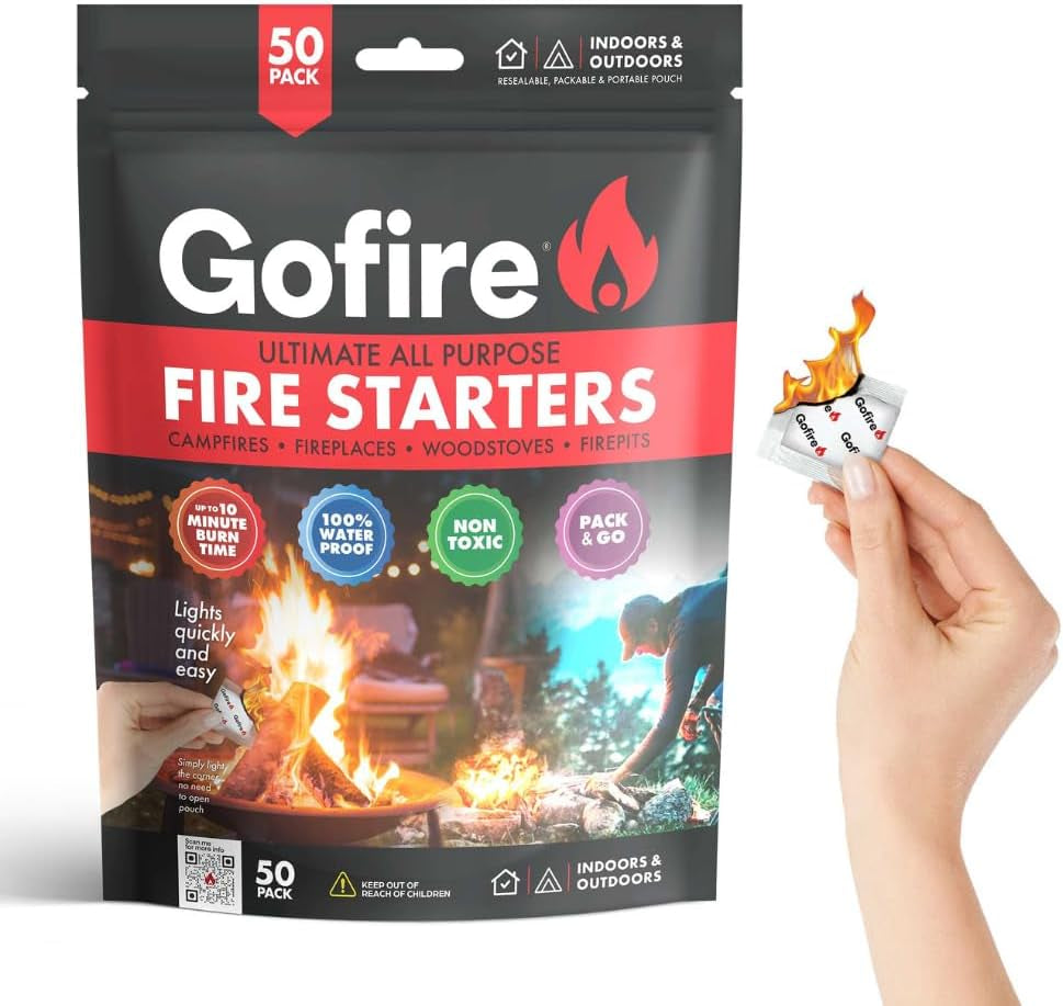 Fire Starters for Camping, Fireplace & Fire Pit, 100 Pack