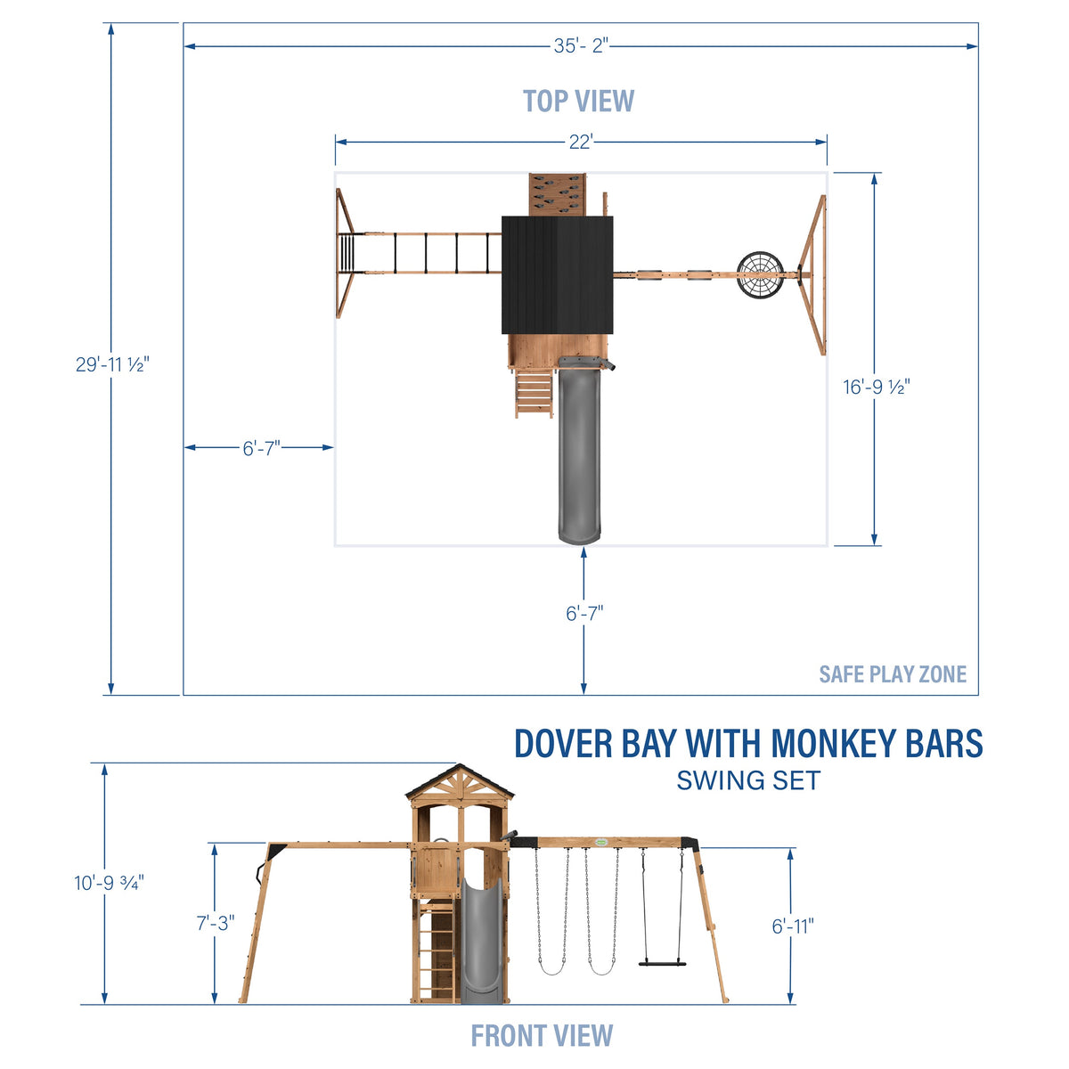 Dover Bay Swing Set with Monkey Bars