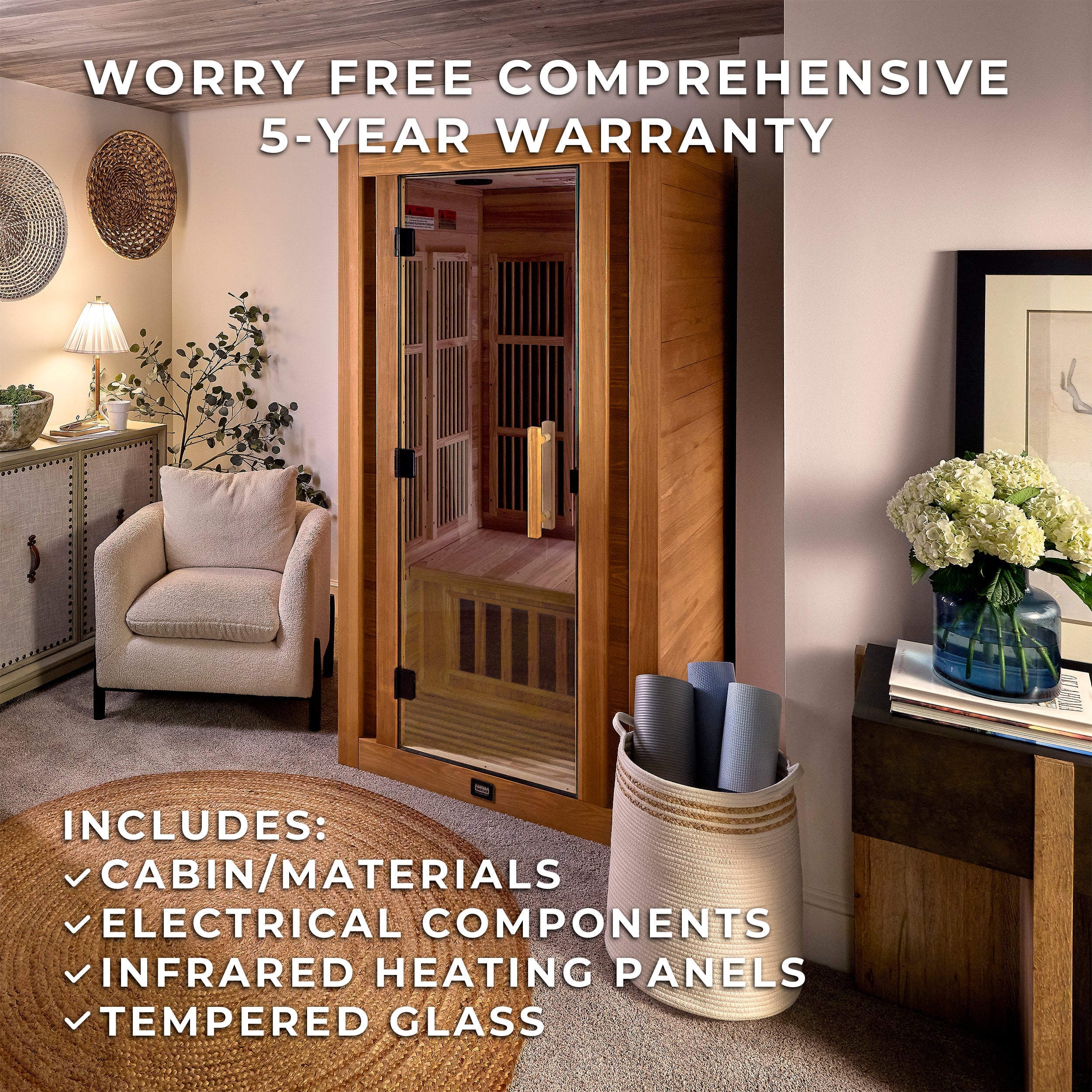 Rylan Indoor Infrared Sauna - 1 Person