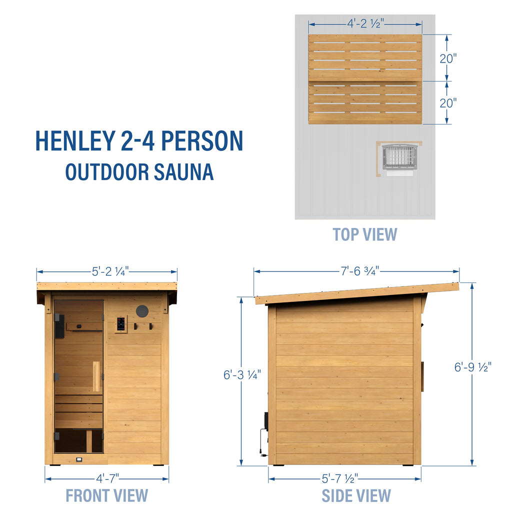 Henley Outdoor Cabin Sauna - 2-4 Person