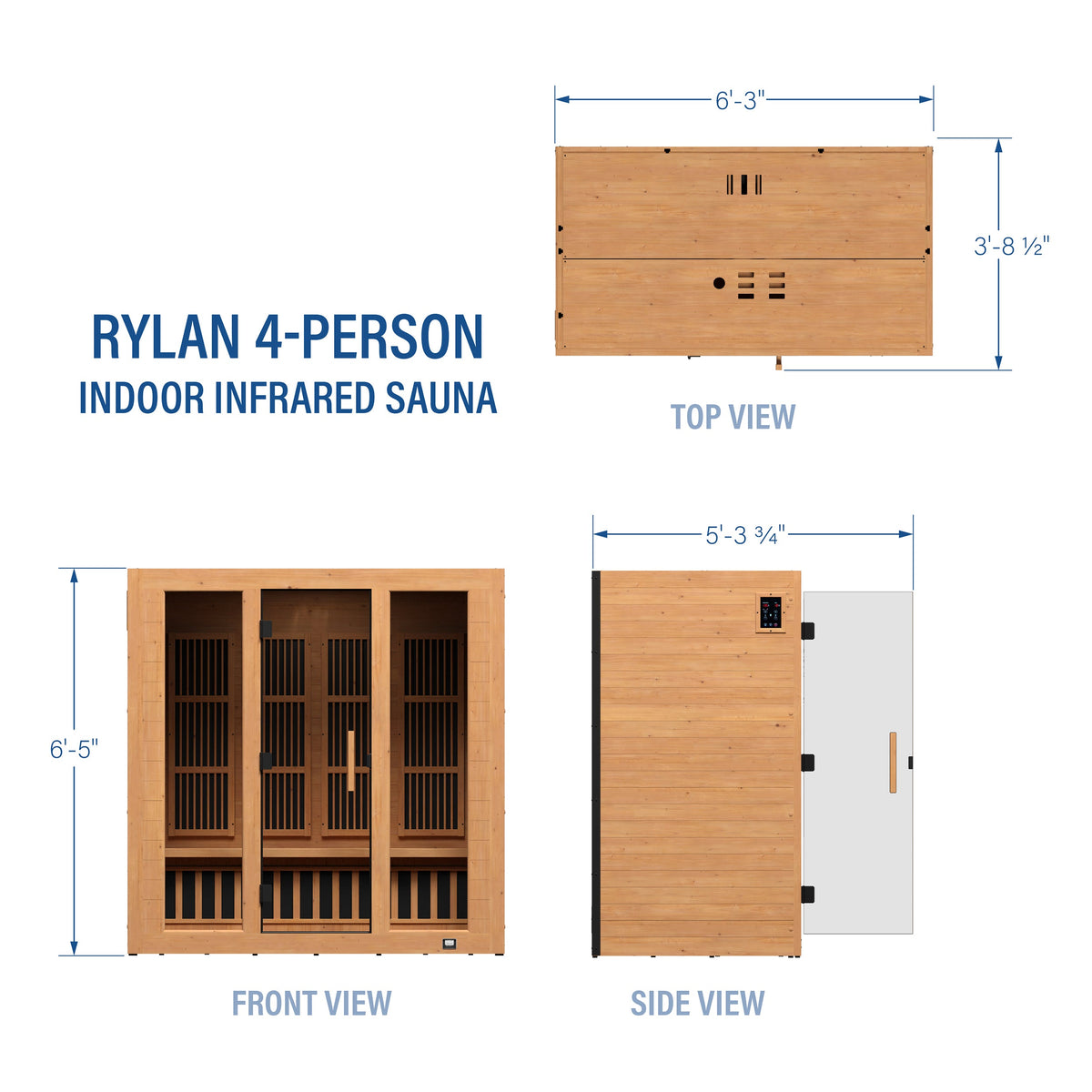 Rylan Indoor Infrared Sauna - 4 Person