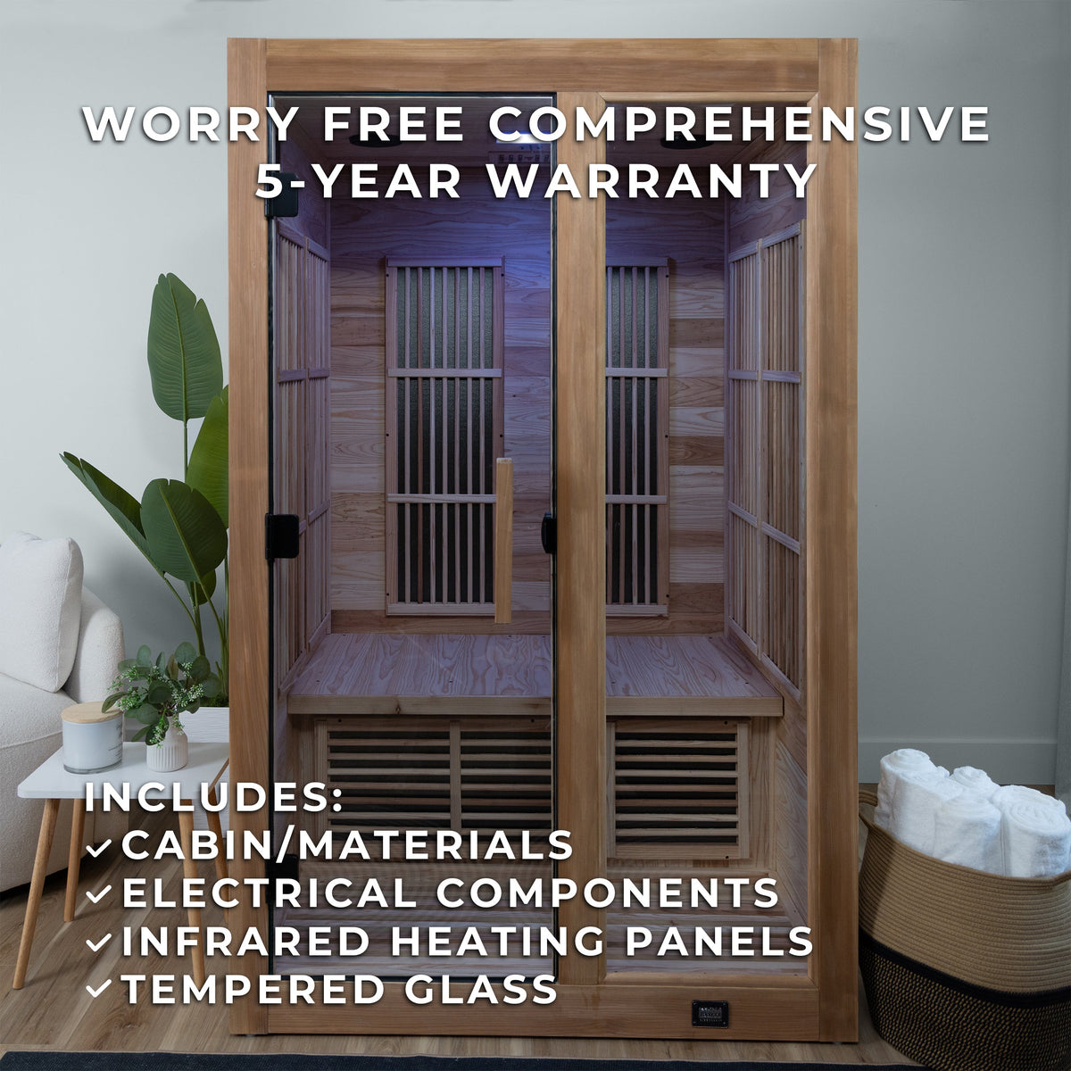 Rylan Indoor Infrared Sauna - 2 Person