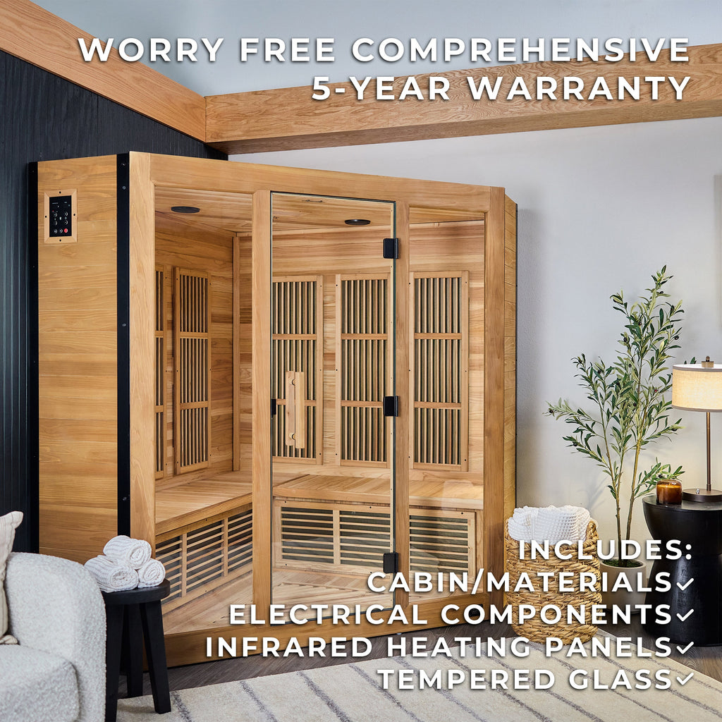 Rylan Indoor Infrared Corner Sauna - 4 Person